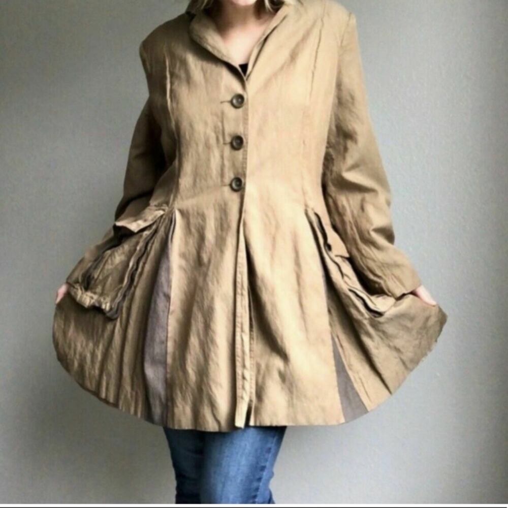 Cabi tan steamer trunk pea coat